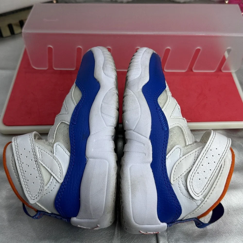 (N1)Jordan Jumpman-Unisex Baby Sneakers (11C,Boy and Girl),White,Blue and Orange - Picture 11 of 14
